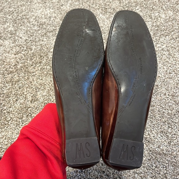 Stuart Weitzman Brown Loafers with Golden Buckles Size 6.5 - Picture 3 of 6